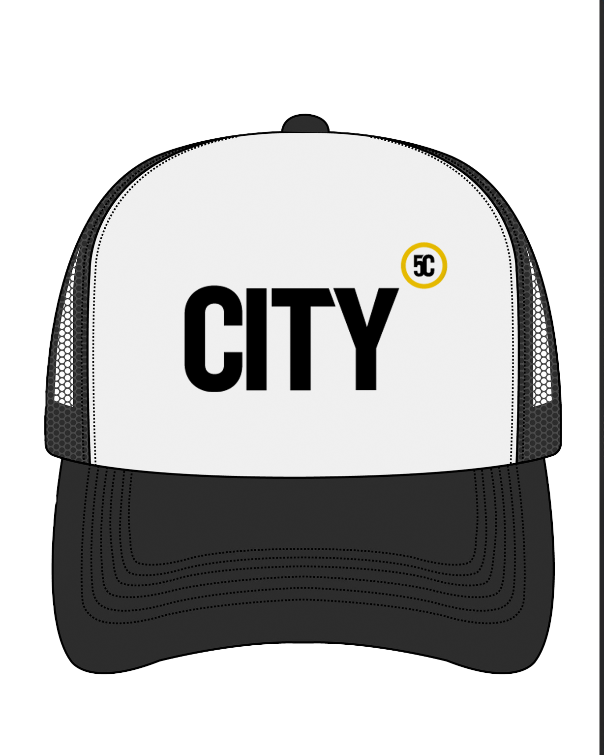 CITY 5C Black Trucker Hat