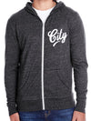 Gray Zip Up City Hoodie