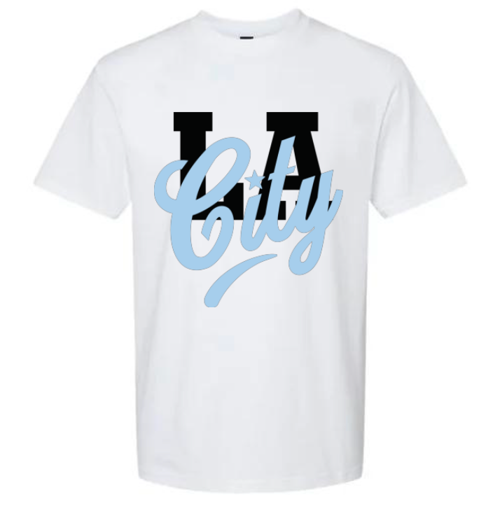 White Short Sleeve City LA T Shirt