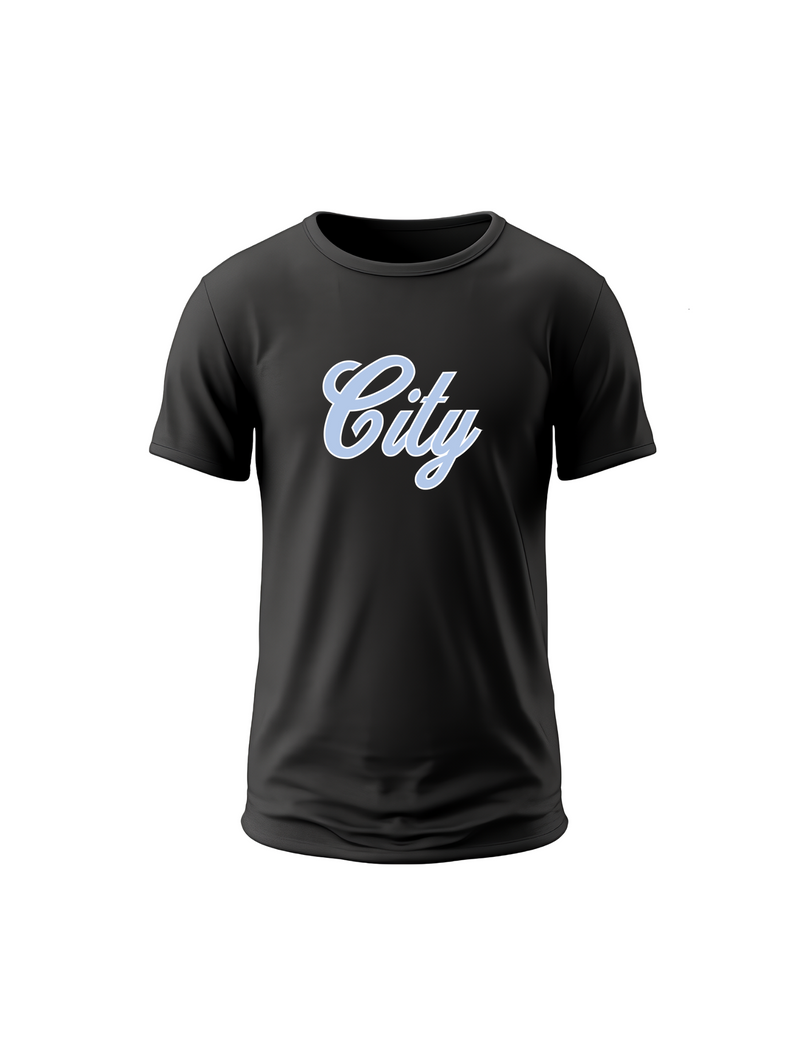 CITY Cursive Black T Shirt